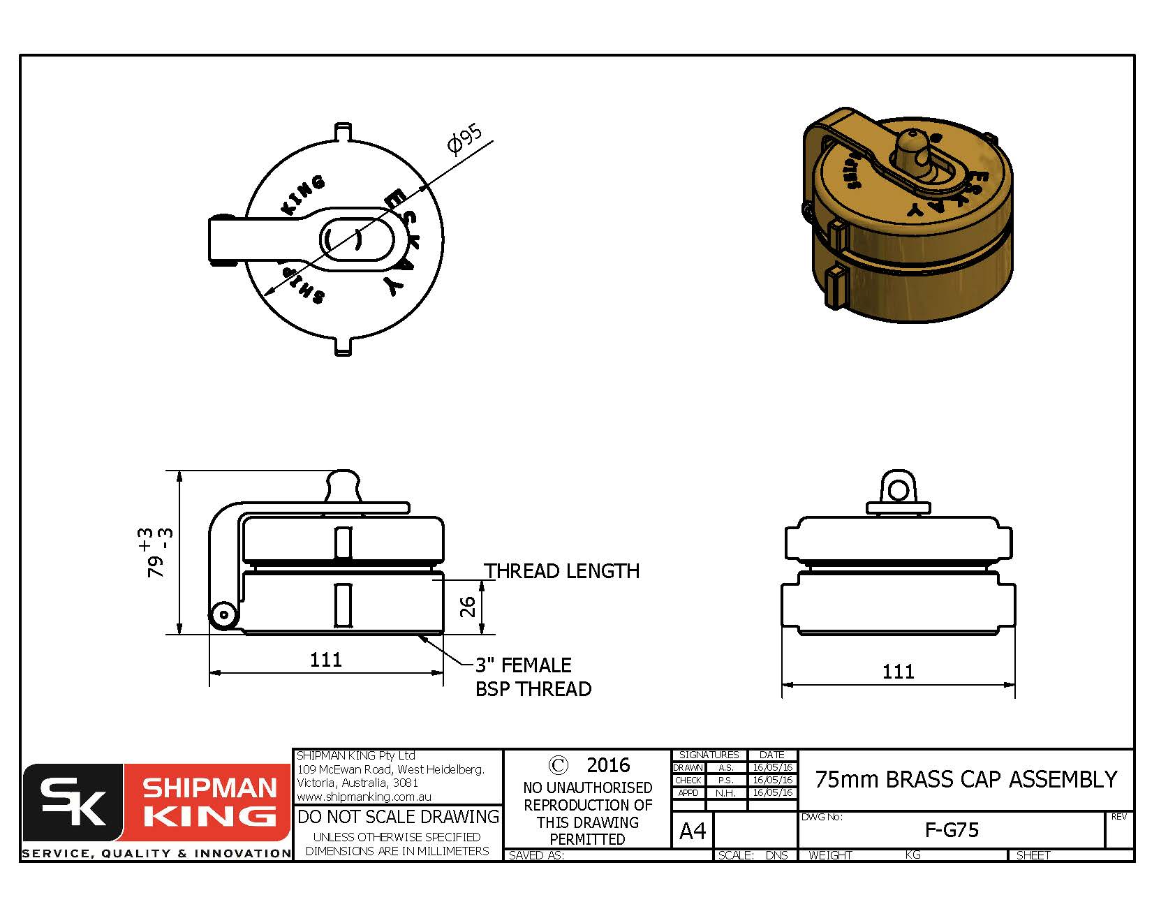 Brass Dip Cap Assemblies – Shipman King