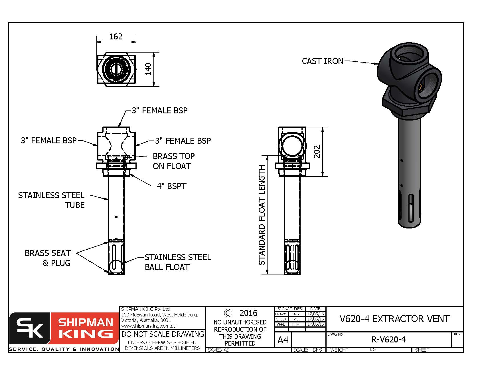 Extractor Vent Valves Shipman King